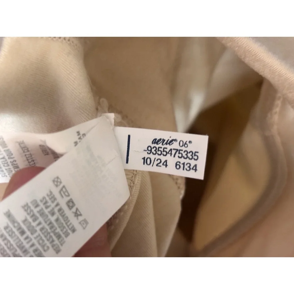 OFFLINE by Aerie Hugger Trouser XL Beige Wide Leg Yoga Athleisure Minimalist